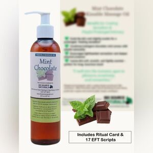 Mint Chocolate Kissable Massage Oil +Self-Care/Romance Ritual Card & EFT Scripts